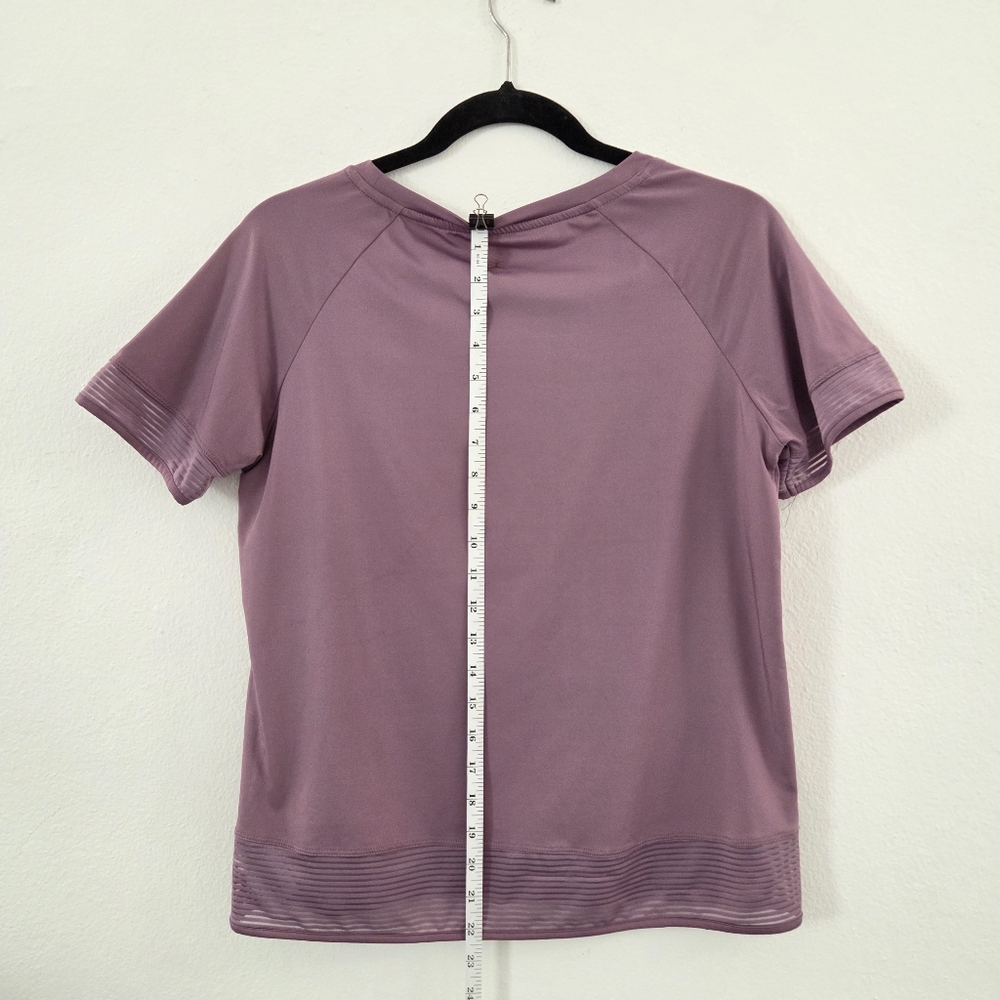 Danskin Mauve Dusty Rose Athletic Tee with Mesh Trim Small Petite - Picture 13 of 16